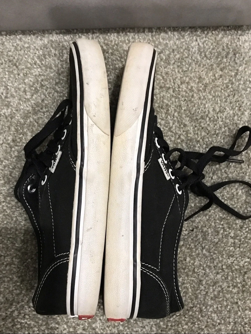 Vans Black Canvas Low Top Sneakers with White Accents